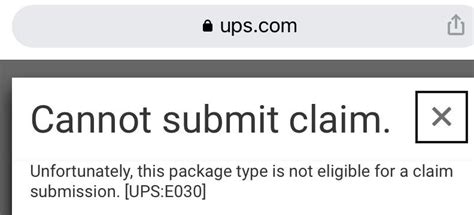 Happiness rating is 63 out of 100 63. . Why is my ups package not eligible for claim submission
